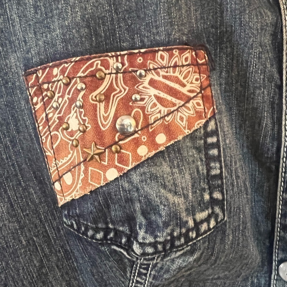 Harley-Davidson Denim Snap Button Shirt Size Small - Picture 3 of 8